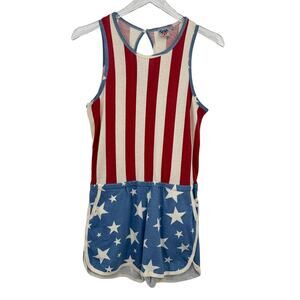 Junk Food romper women's small stars and stripes red white blue sleeveless USA